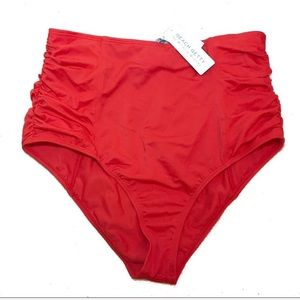 Beach Betty High Waist Bikini Swim Bottoms Ruched